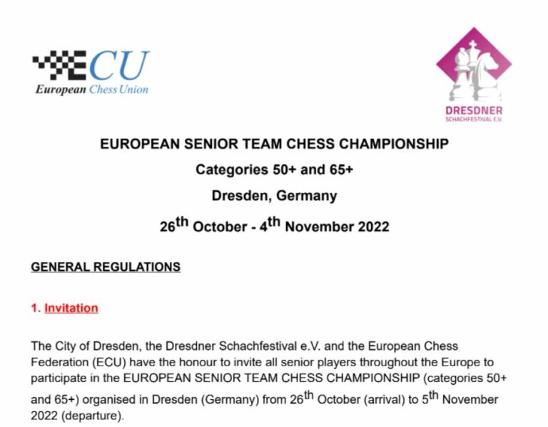 EKIPNO PRVENSTVO EVROPE ZA VETERANE 2022