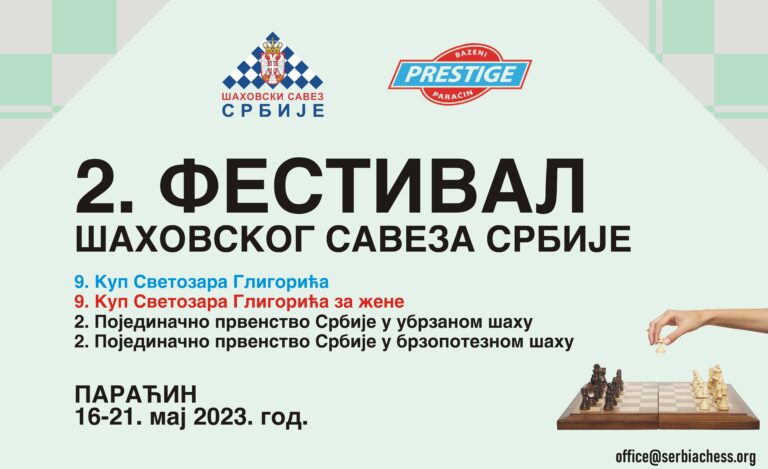 2. FESTIVAL ŠAHOVSKOG SAVEZA SRBIJE – RASPIS