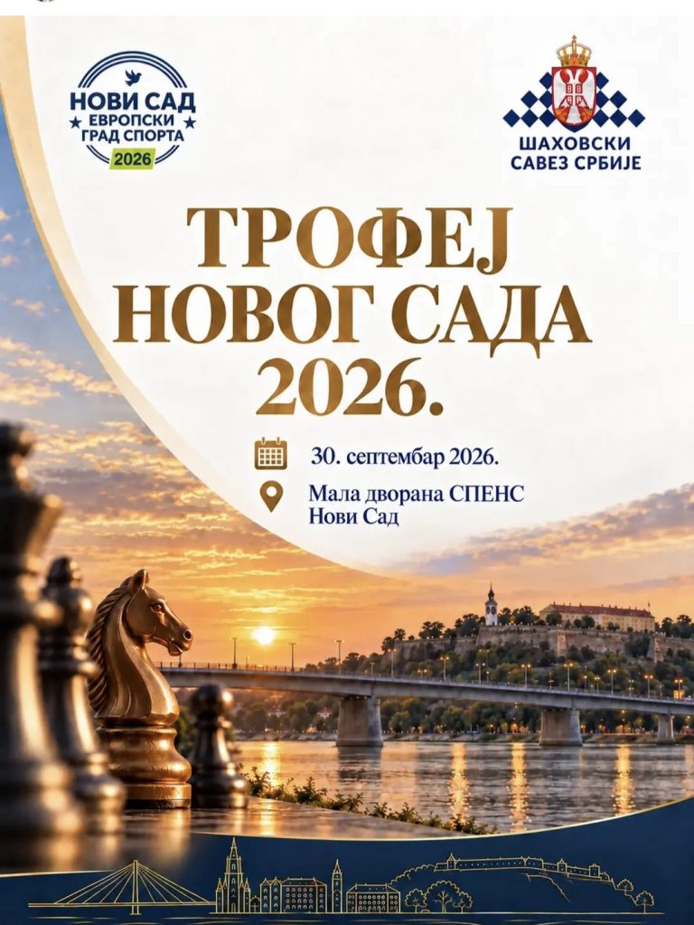 RASPIS MEĐUNARODNOG OTVORENOG TURNIRA U UBRZANOM ŠAHU “TROFEJ NOVOG SADA 2026”