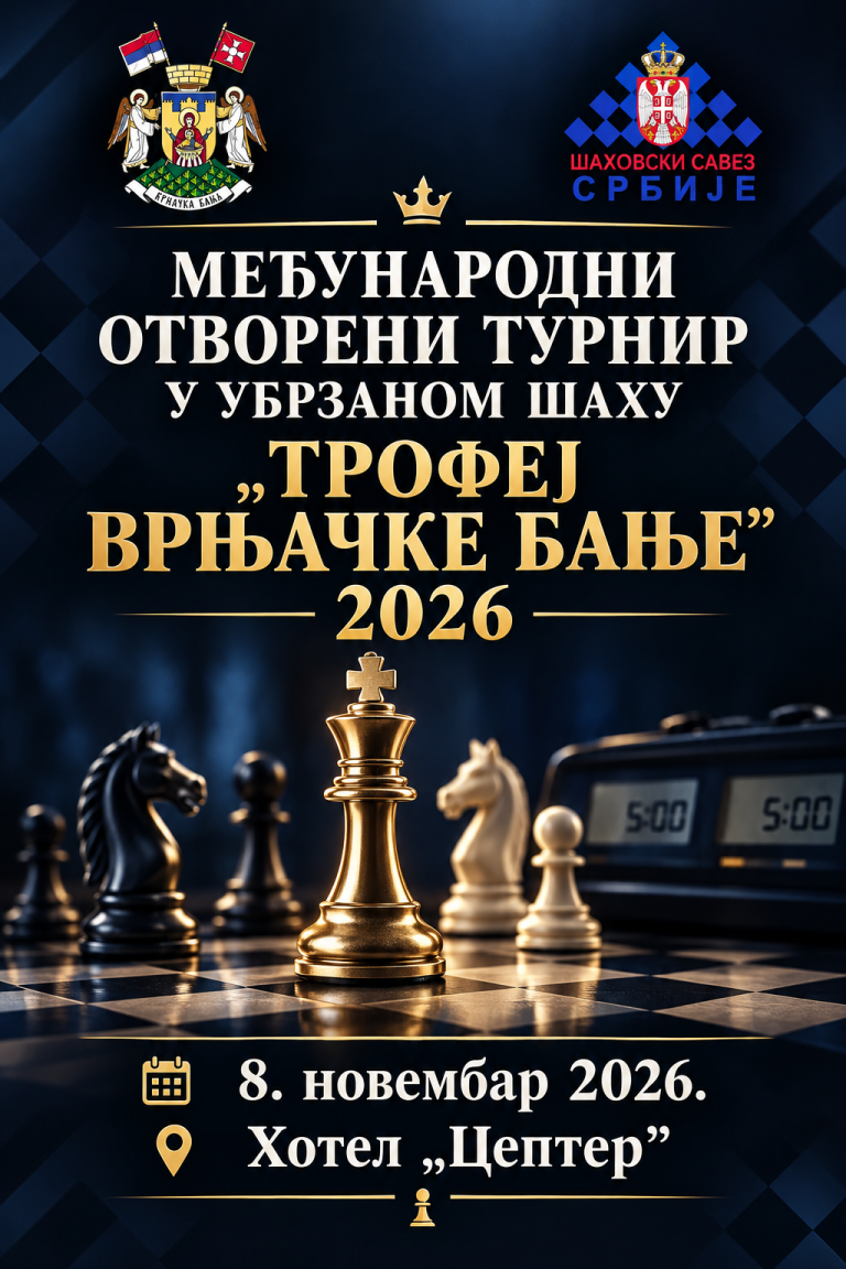 RASPIS MEĐUNARODNOG OTVORENOG TURNIRA “TROFEJ VRNJAČKE BANJE 2026”